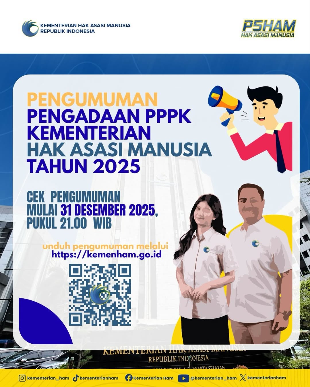 Lowongan PPPK Kementerian Hak Asasi Manusia Tahun 2025 Resmi Dibuka